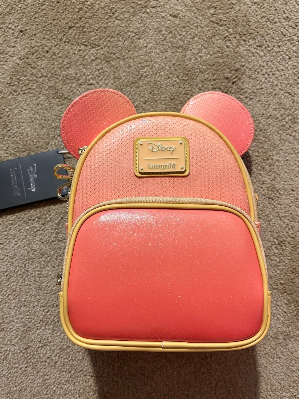 🔥 Loungefly Mickey Mouse glitter sequin convertible mini backpack and crossbody